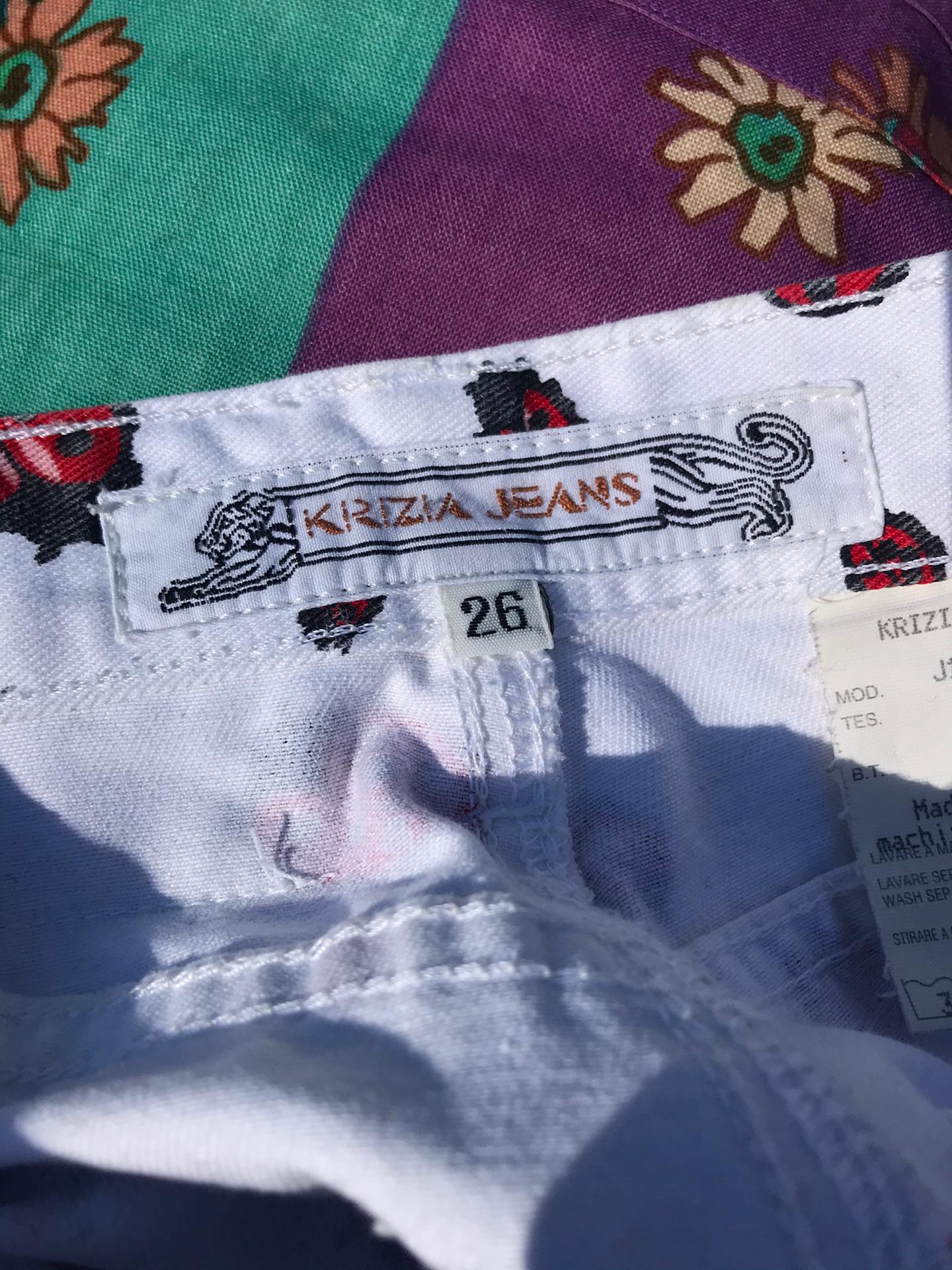 Krizia 80's ladybug white jeans