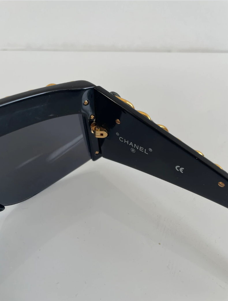 Chanel 1992 iconic gold chain sunglasses