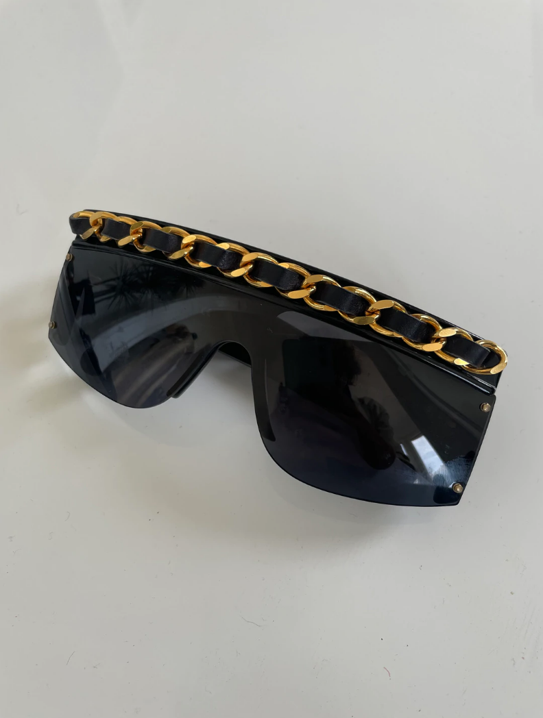 Chanel 1992 iconic gold chain sunglasses