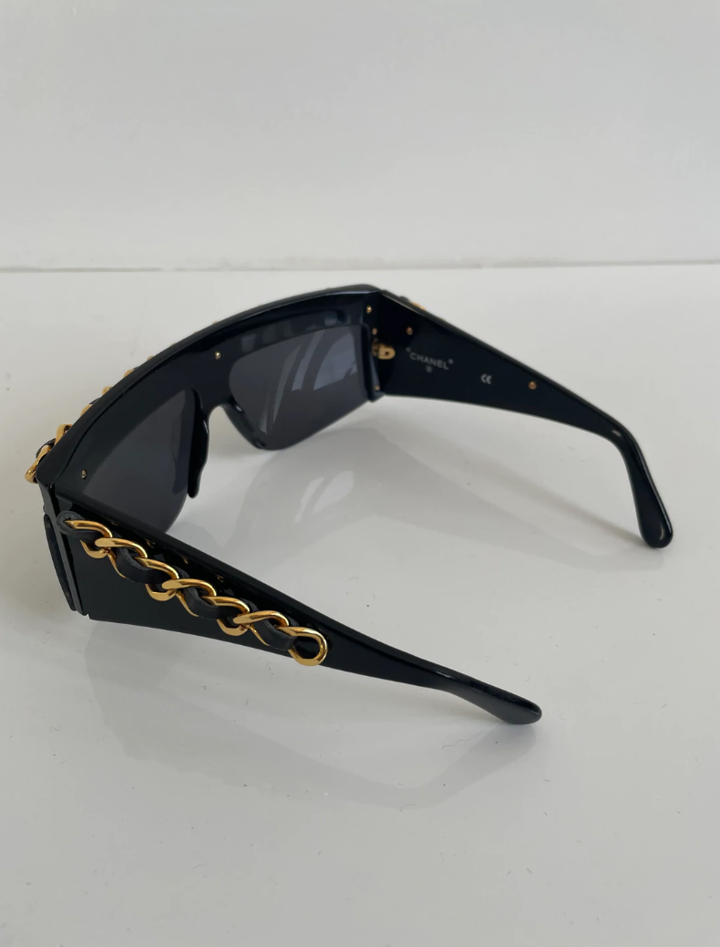 Chanel 1992 iconic gold chain sunglasses