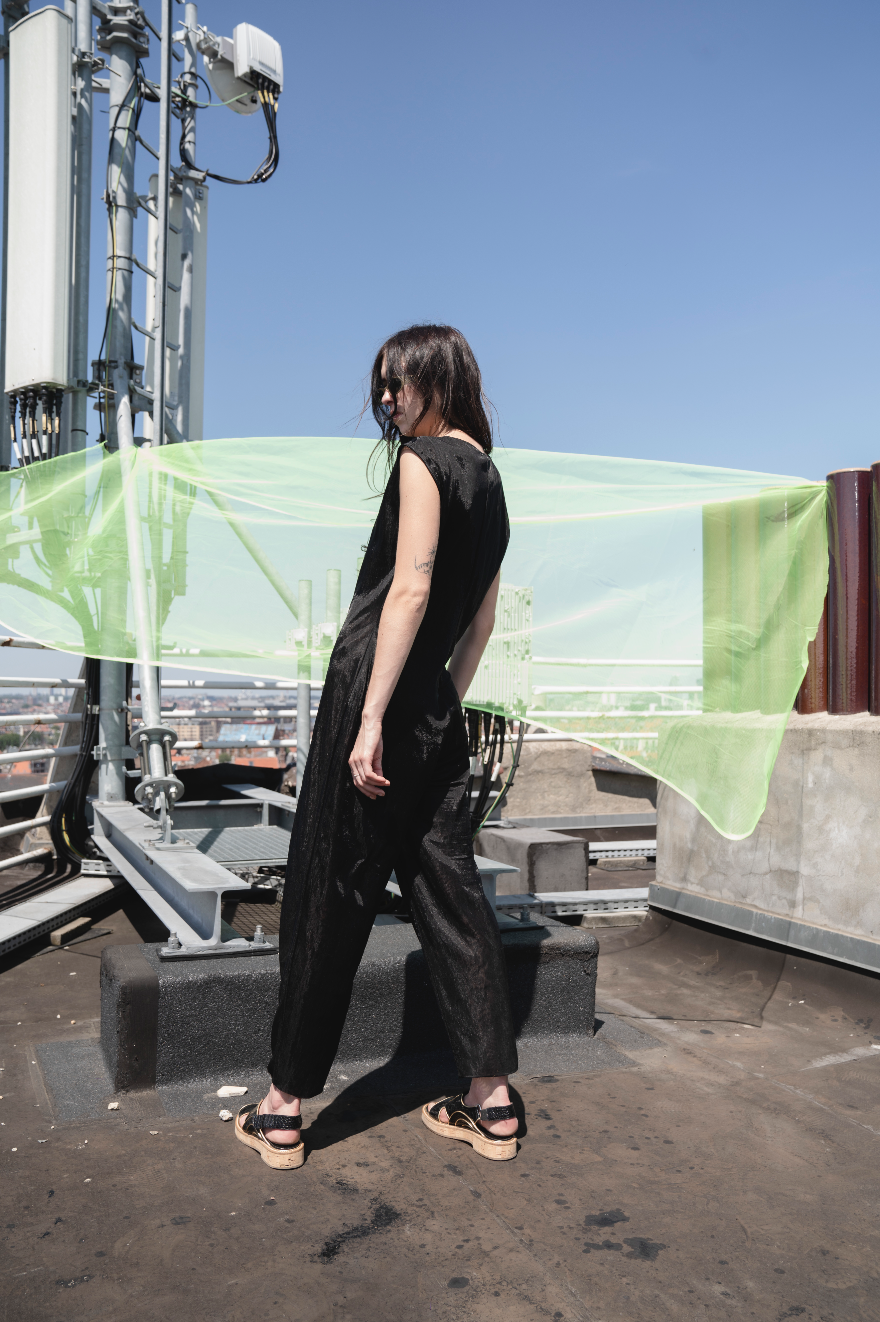 Helmut Lang 90's black mesh jumpsuit