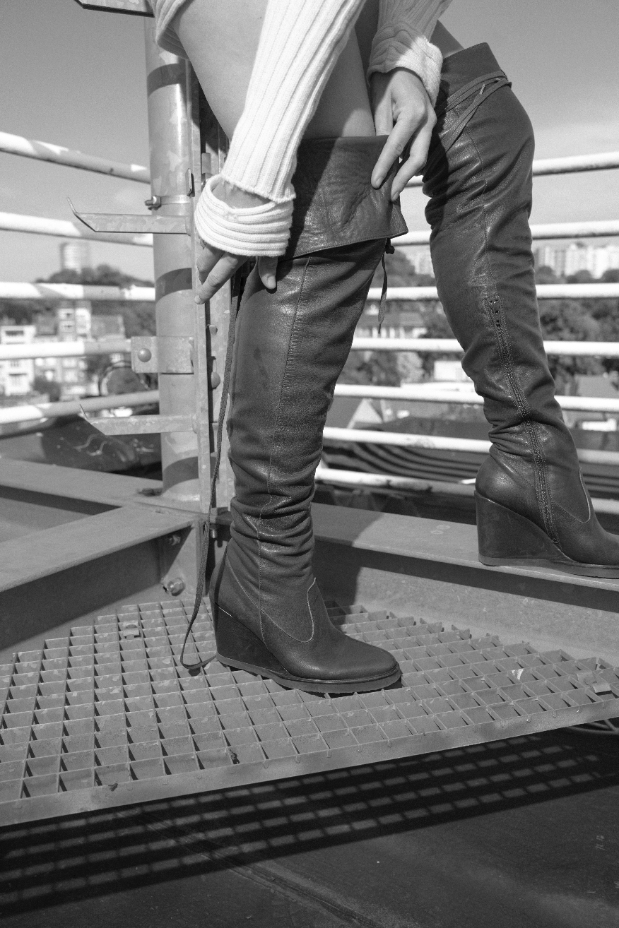 A.F. Vandervorst thigh high brown leather boots size 37,5