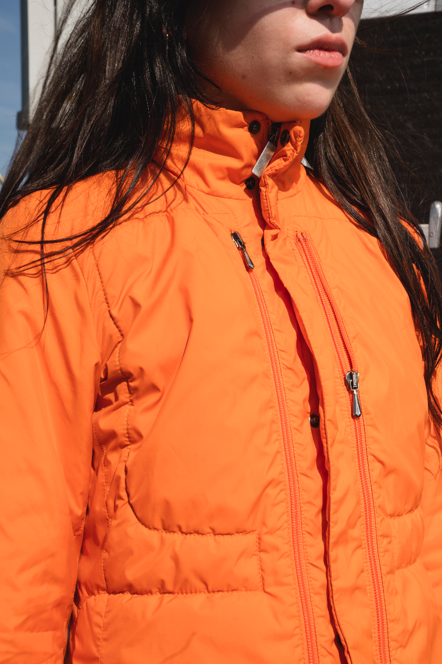 Dirk Bikkembergs 2000s fluorescent orange puffer jacket