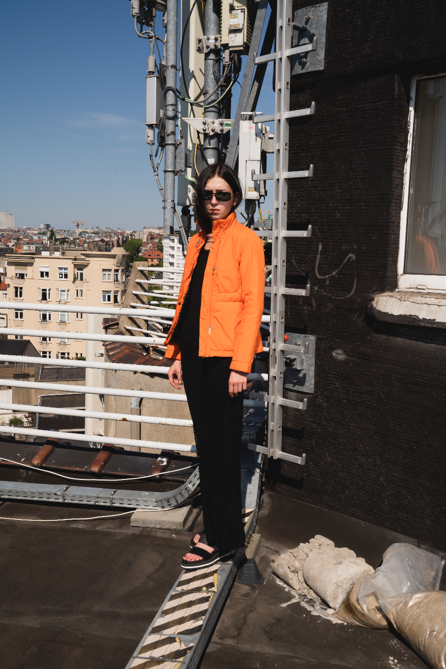 Dirk Bikkembergs 2000s fluorescent orange puffer jacket