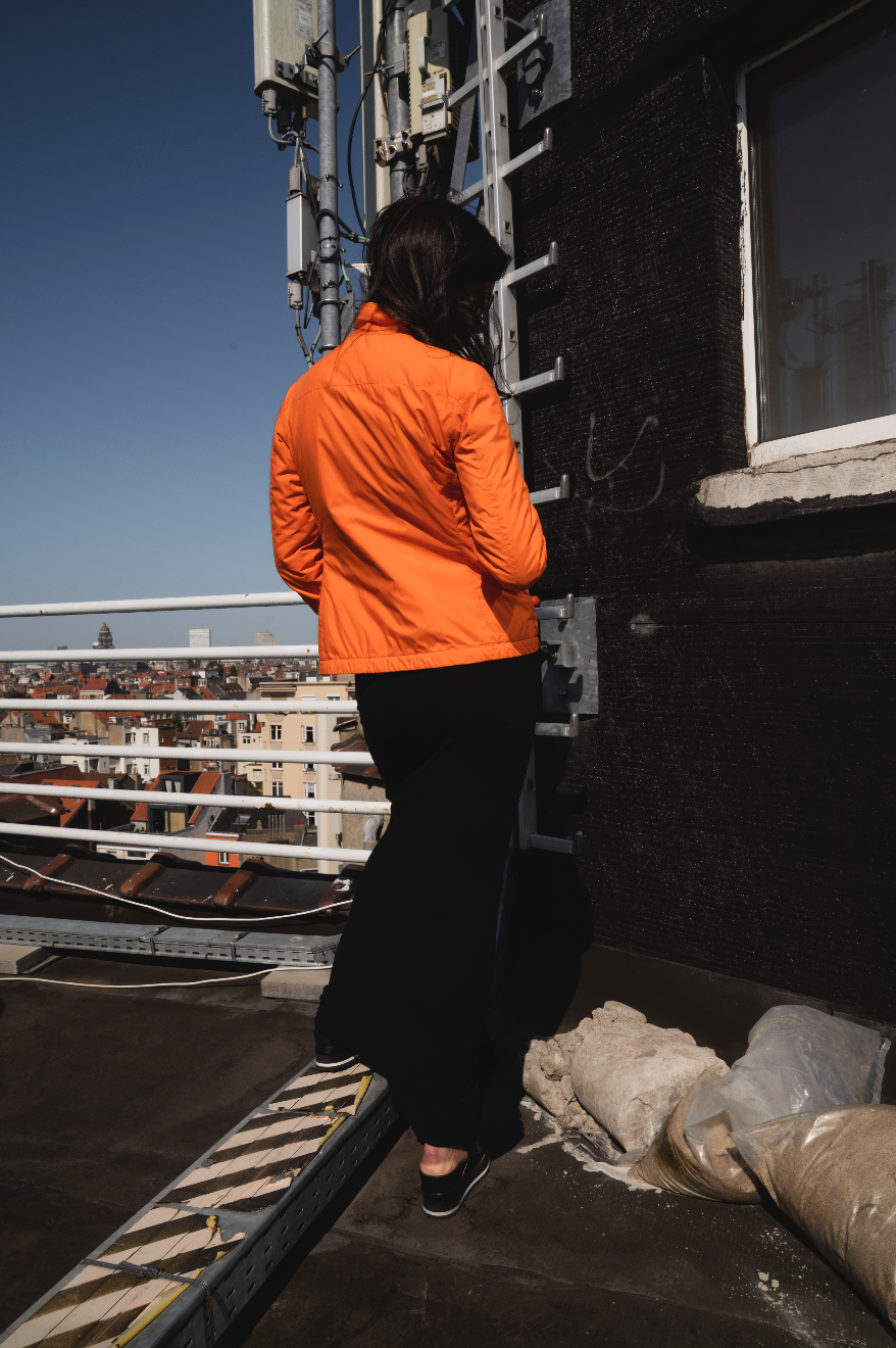 Dirk Bikkembergs 2000s fluorescent orange puffer jacket