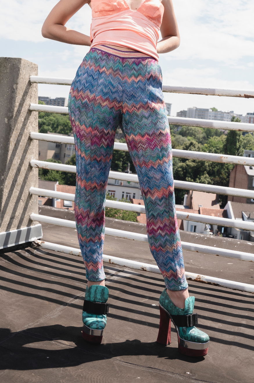 Missoni multicolor knit loose trousers