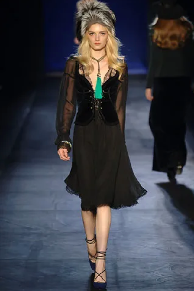 Costume National 2000's black velvet bustier top