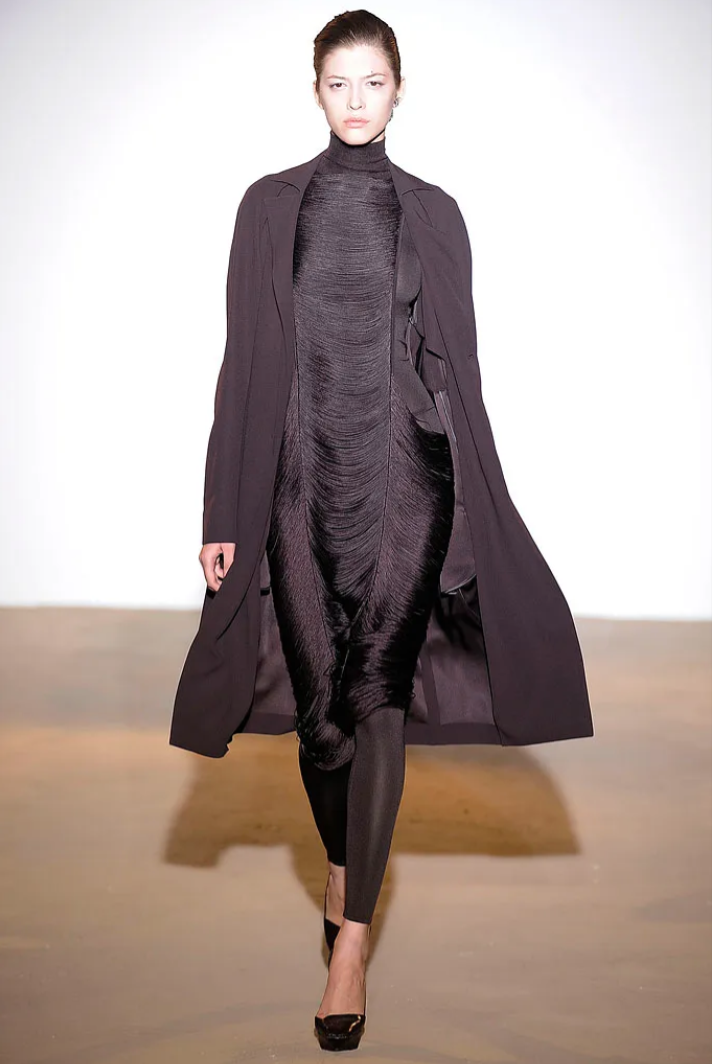 Jil Sander SS 2009 Runway Fringed Black Cocktail Dress