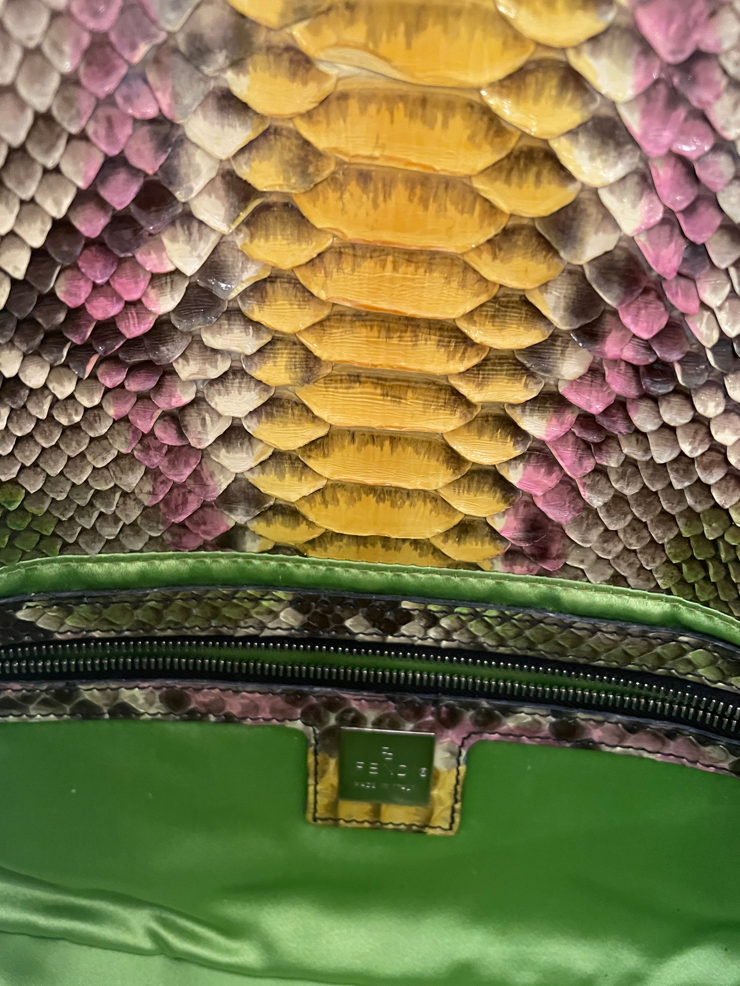 Fendi baguette lizard handbag