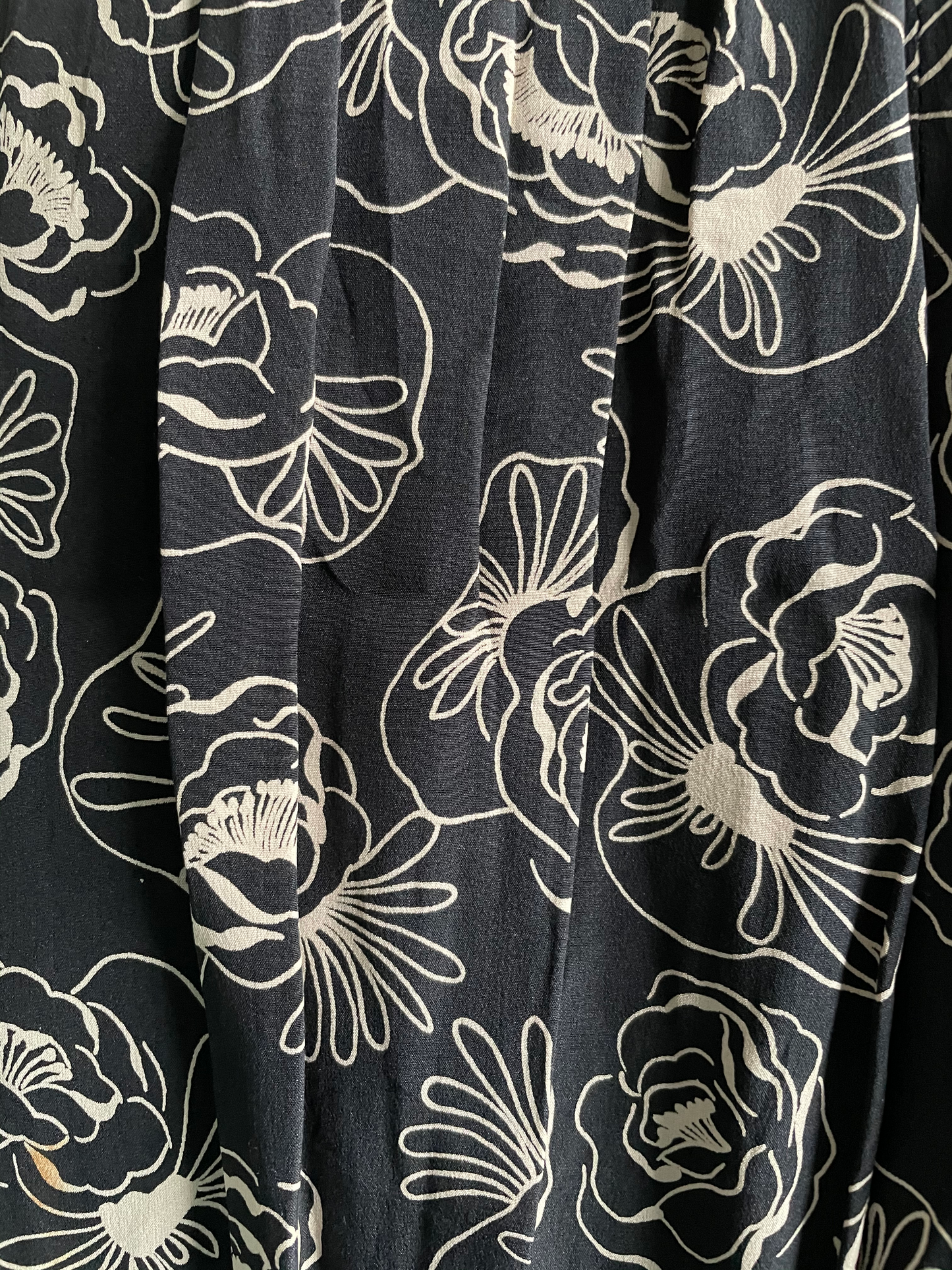 70's silk flower printed balloon skirt