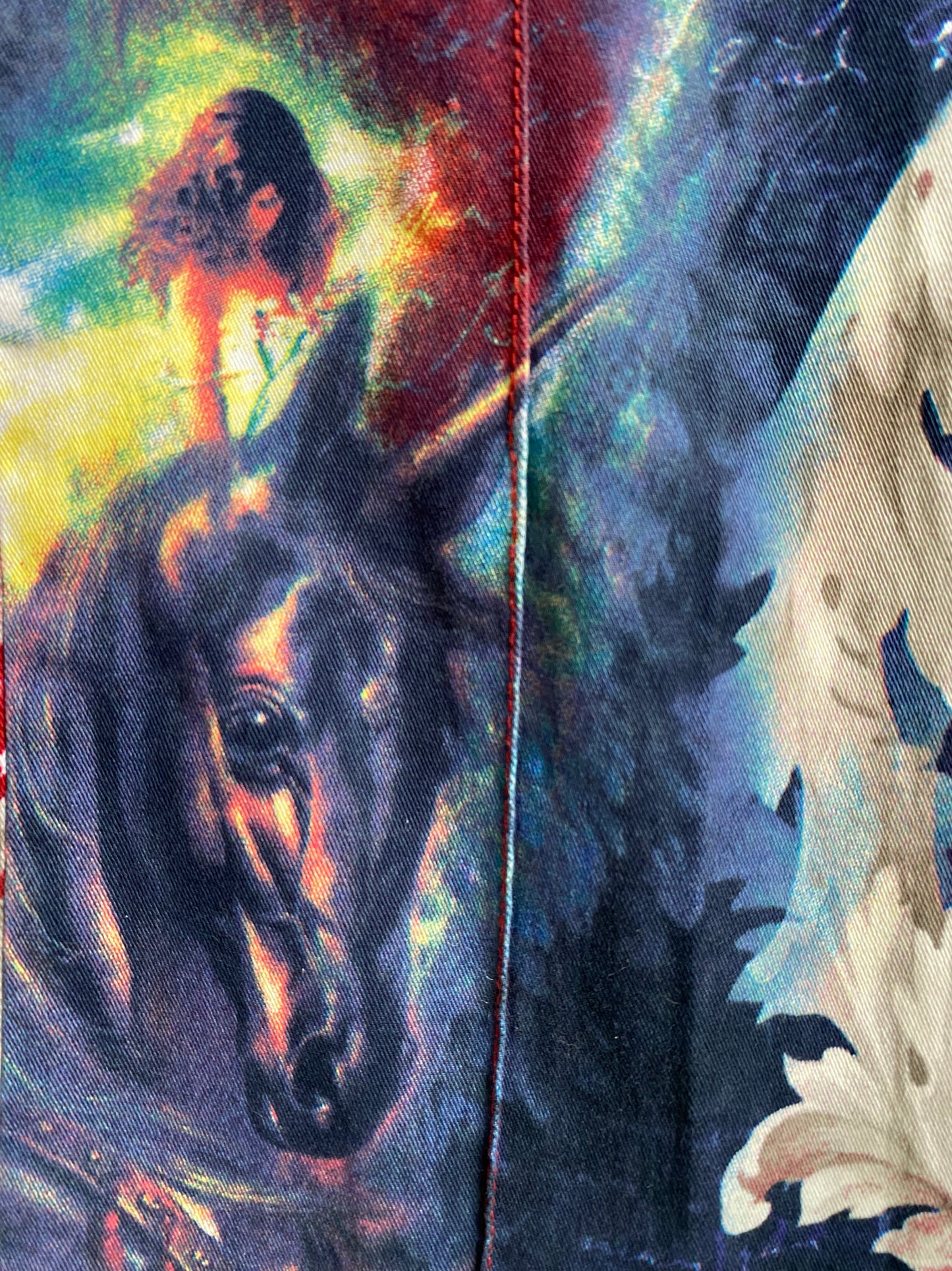 Voyage Passion Y2K stretchy cotton high waisted flared pants with floral pattern, unicorns & fairies