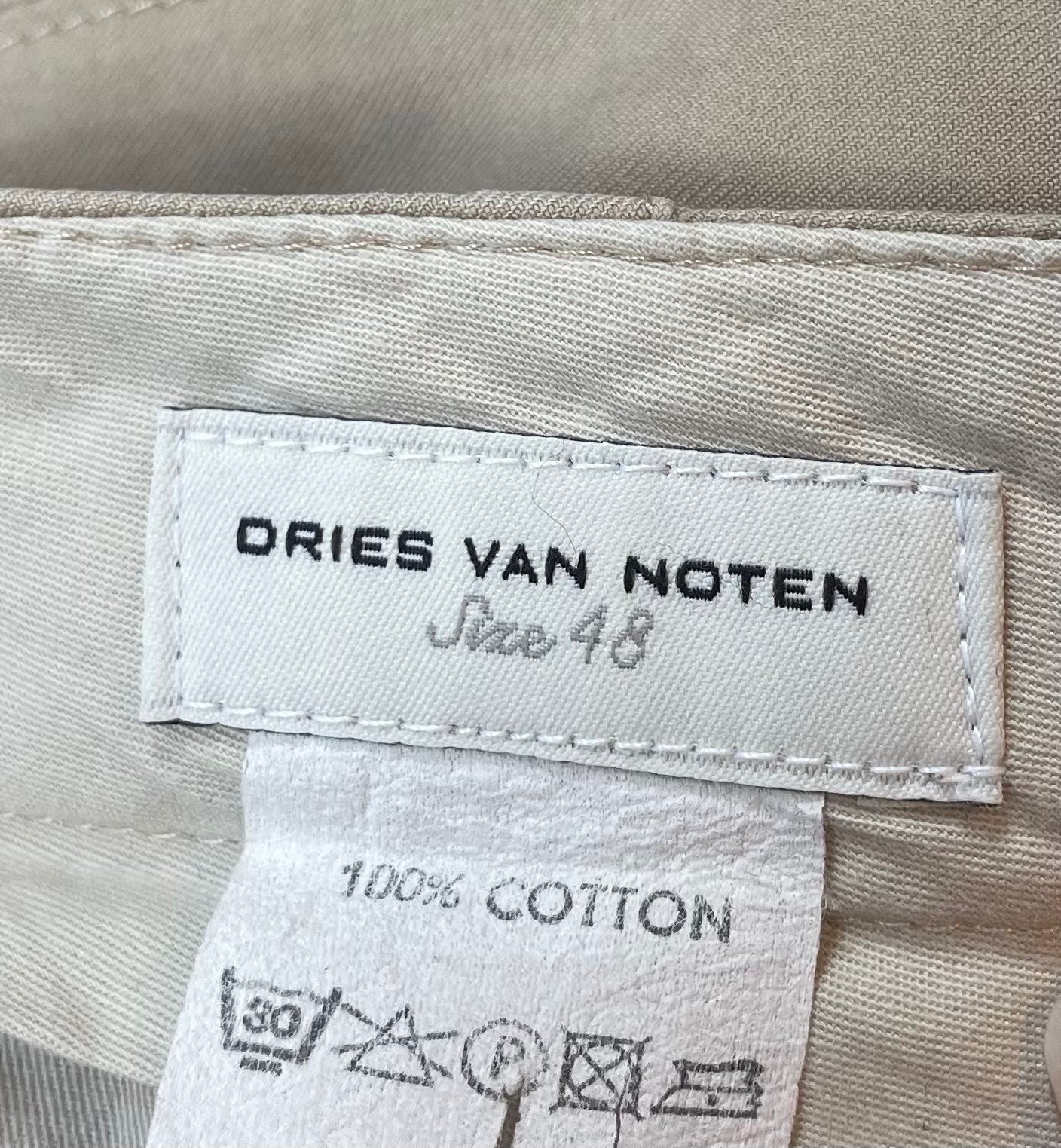 Dries van Noten beige cotton trousers