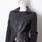 Armani 2000s black leather peplum jacket