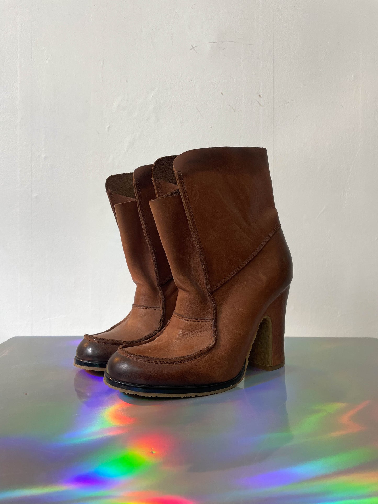 Maison Margiela 2000's caramel high heels ankle boots size 36