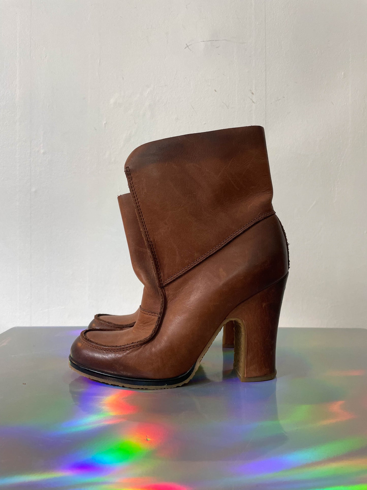 Maison Margiela 2000's caramel high heels ankle boots size 36