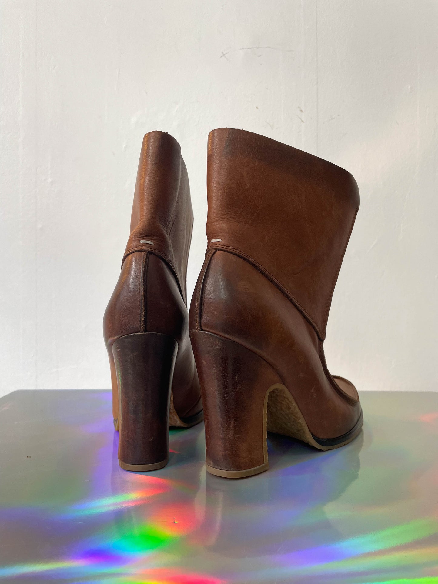 Maison Margiela 2000's caramel high heels ankle boots size 36