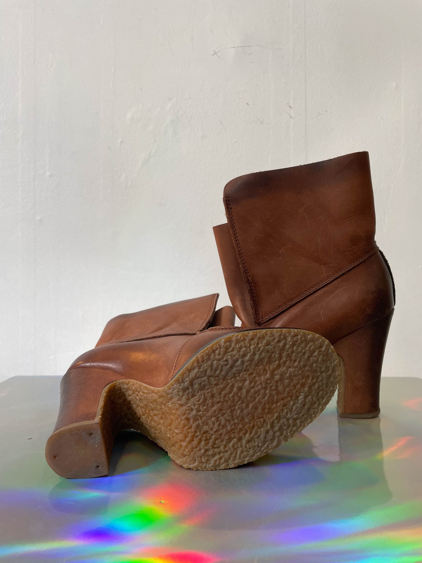 Maison Margiela 2000's caramel high heels ankle boots size 36