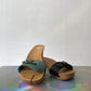 MM6 2005's wooden tabi sandals with interchangeable leather colored straps size 39