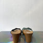 MM6 2005's wooden tabi sandals with interchangeable leather colored straps size 39