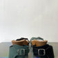 MM6 2005's wooden tabi sandals with interchangeable leather colored straps size 39