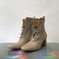 Ann Demeulemeester beige leather laced up ankle  boots size 36