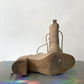 Ann Demeulemeester beige leather laced up ankle  boots size 36