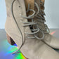 Ann Demeulemeester beige leather laced up ankle  boots size 36