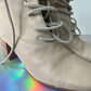 Ann Demeulemeester beige leather laced up ankle  boots size 36