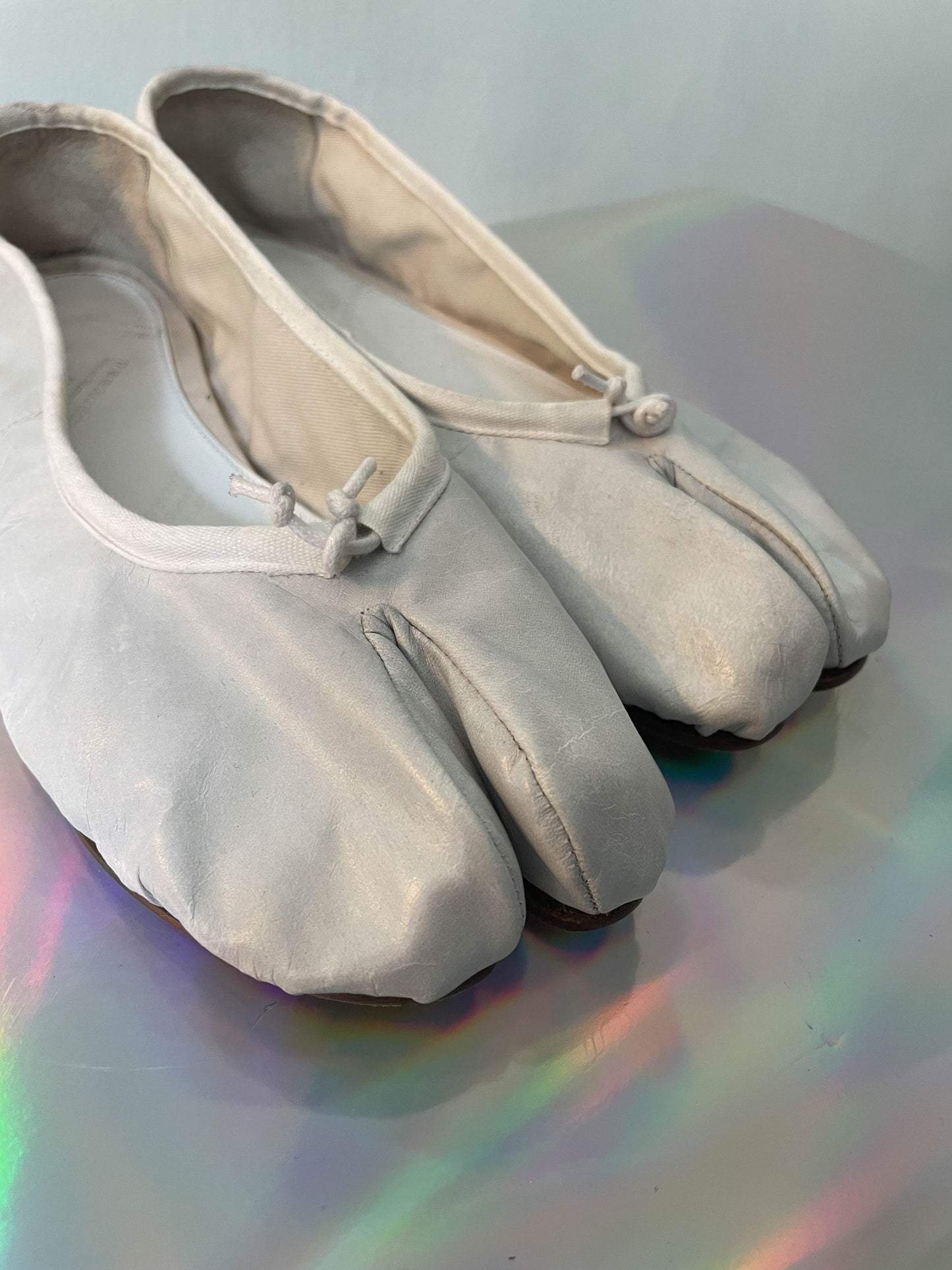 Maison Margiela 2000's paper effect leather ballerina tabis size 39