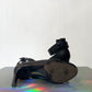 Veronique Branquinho 2000's black leather sandals with heel size 39
