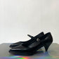 Prada 2020's black lacquered leather pumps with pointy toe and ankle strap size 36,5