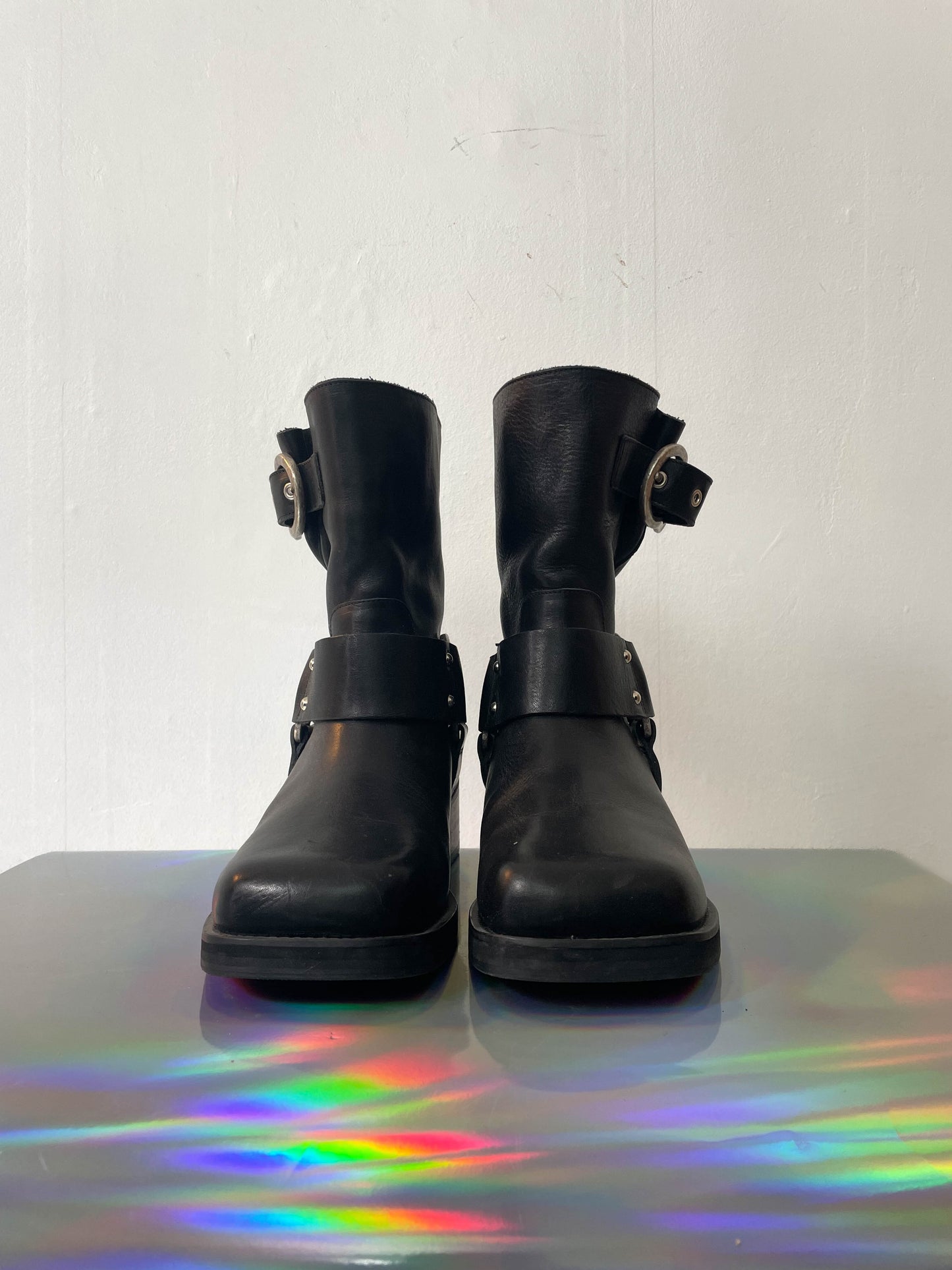 Dorothée Schumacher 2015's black leather biker boots size 40