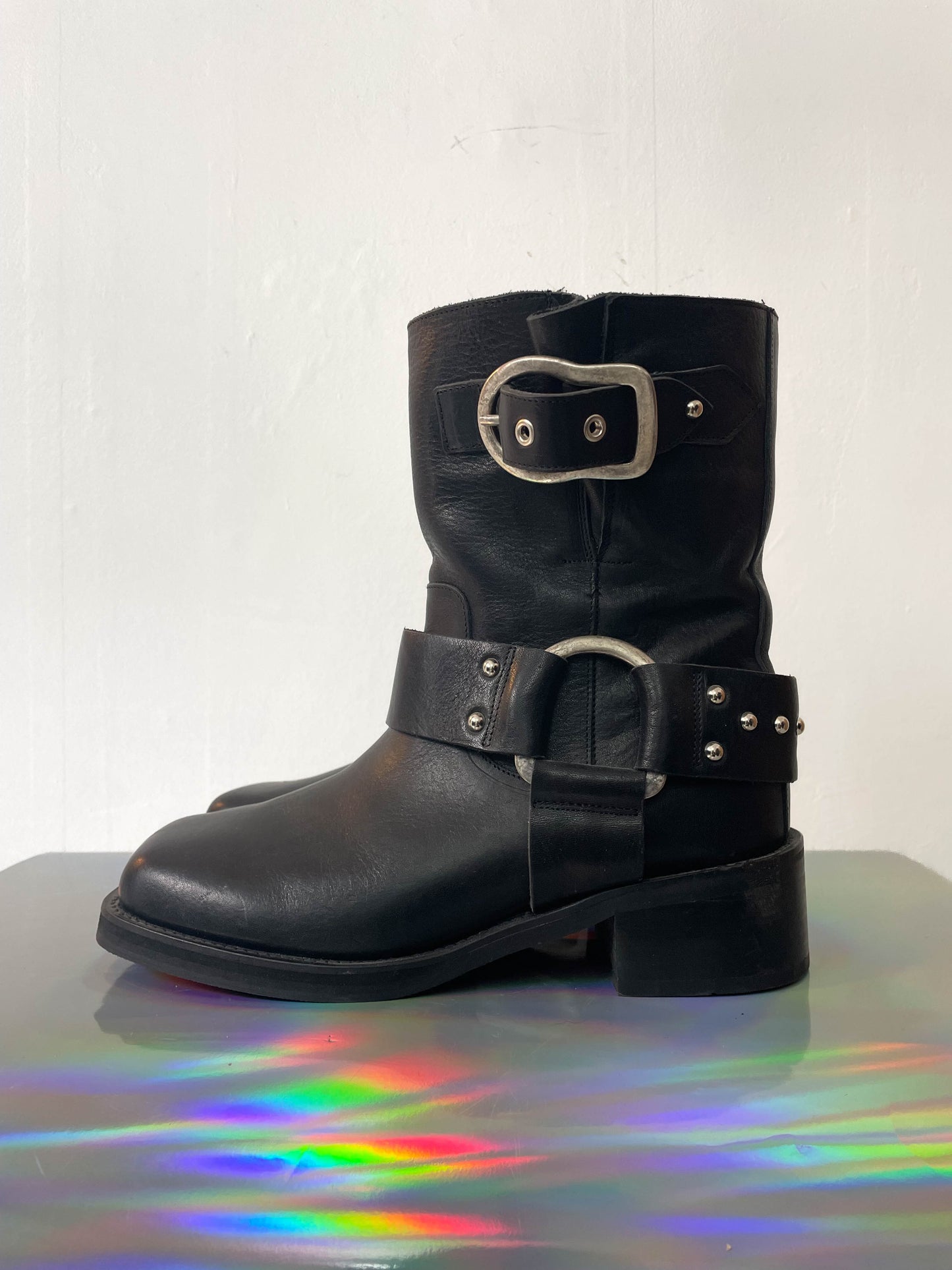 Dorothée Schumacher 2015's black leather biker boots size 40