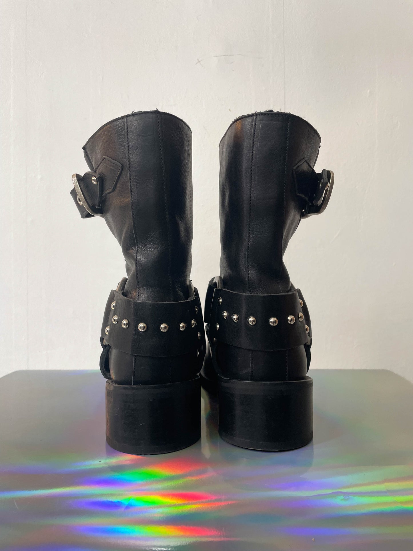 Dorothée Schumacher 2015's black leather biker boots size 40