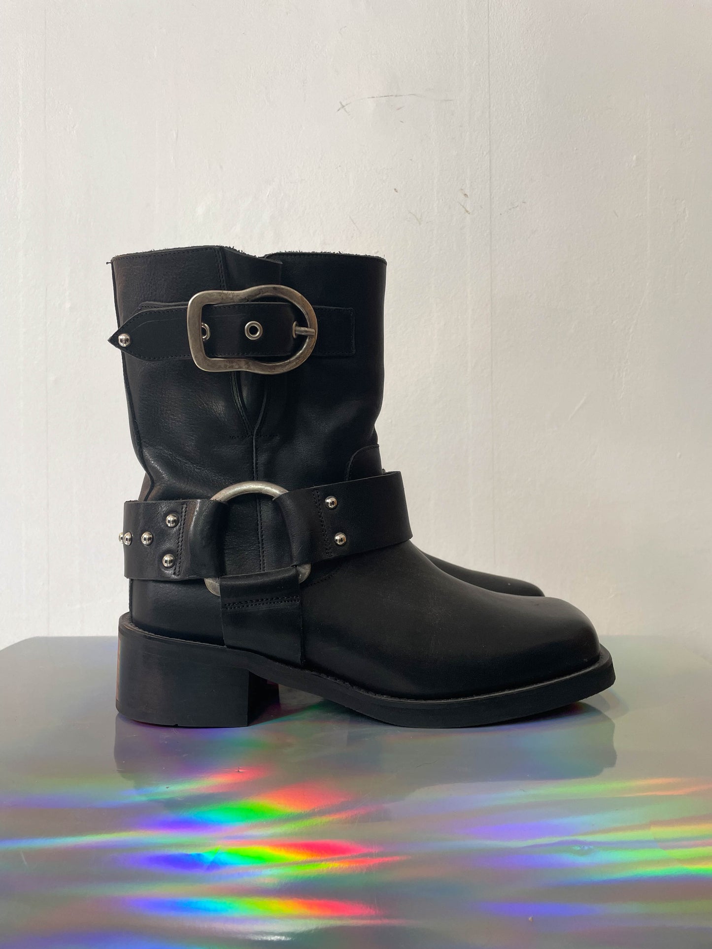 Dorothée Schumacher 2015's black leather biker boots size 40