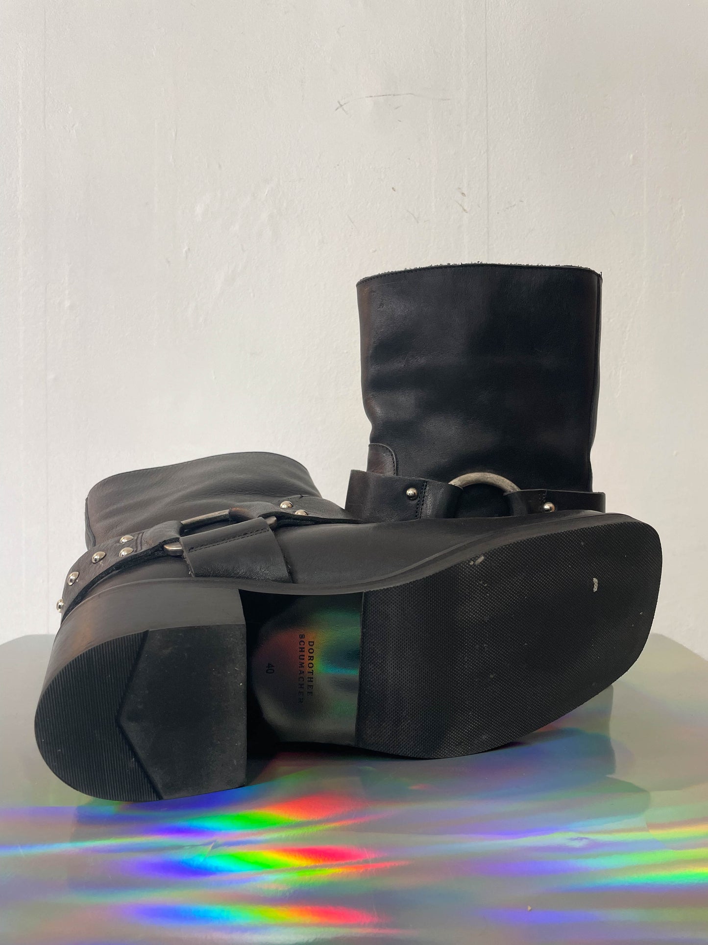 Dorothée Schumacher 2015's black leather biker boots size 40