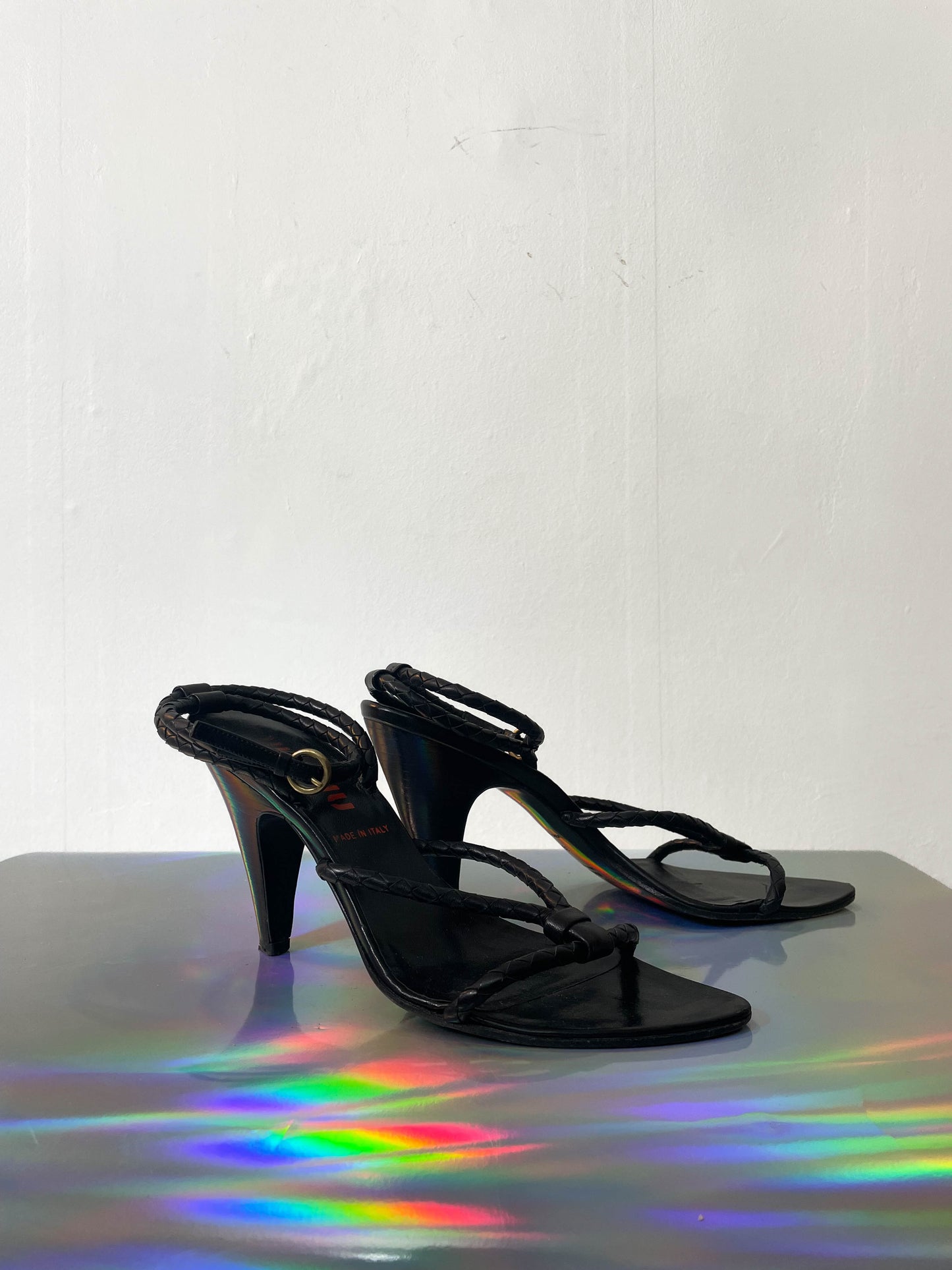 Miu Miu 2000's black braided sandals size 39