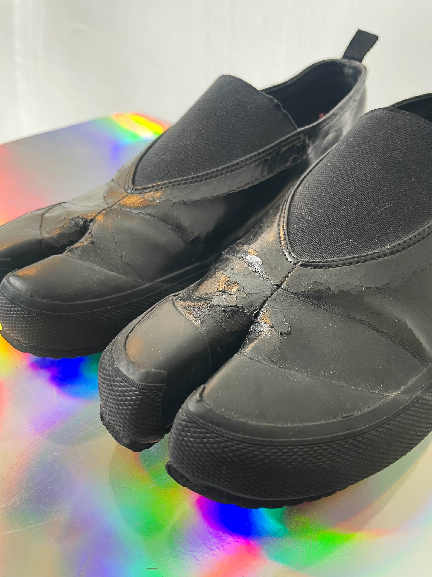 MM6 2000's black vinyl tabi sneakers size 39