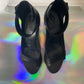 Veronique Branquinho 2000's black leather sandals with heel size 39