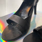 Veronique Branquinho 2000's black leather sandals with heel size 39