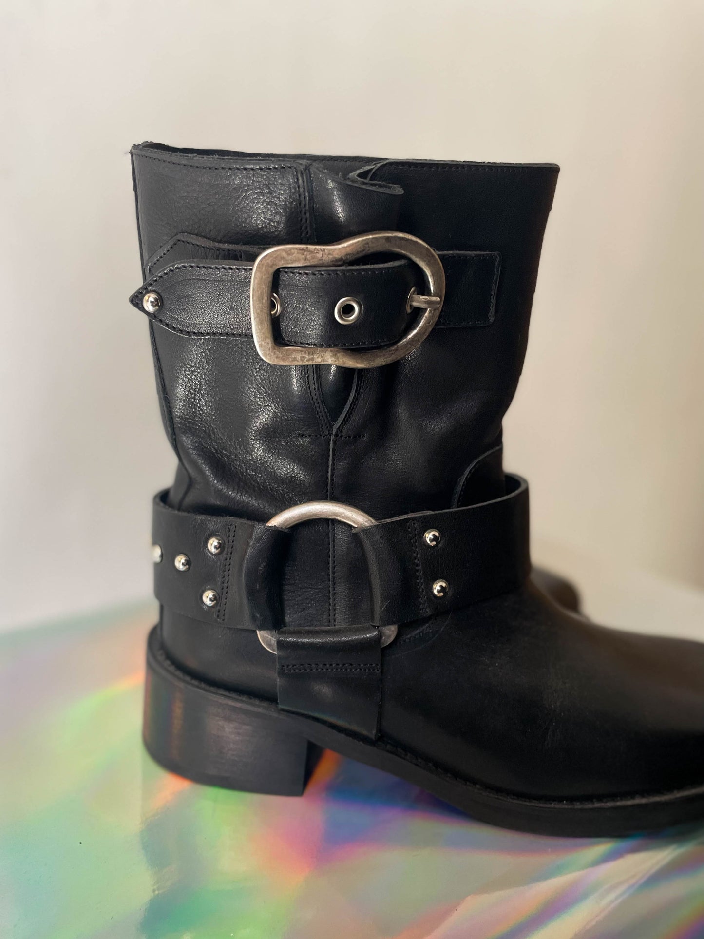 Dorothée Schumacher 2015's black leather biker boots size 40