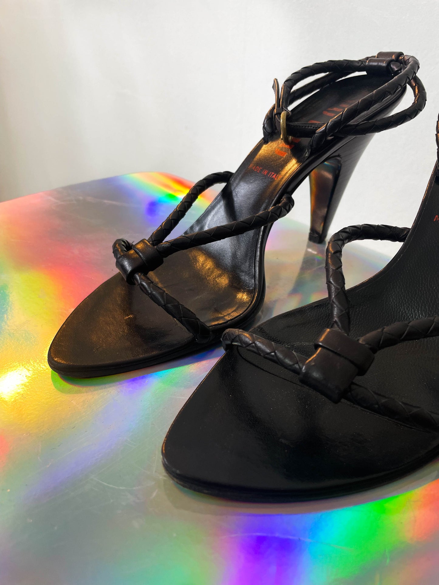 Miu Miu 2000's black braided sandals size 39