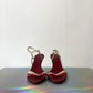 Donna Karan 90's red and white leather sandals with stiletto heels size 37