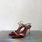 Donna Karan 90's red and white leather sandals with stiletto heels size 37