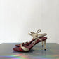 Donna Karan 90's red and white leather sandals with stiletto heels size 37