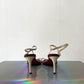 Donna Karan 90's red and white leather sandals with stiletto heels size 37