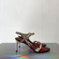 Donna Karan 90's red and white leather sandals with stiletto heels size 37