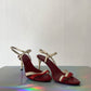 Donna Karan 90's red and white leather sandals with stiletto heels size 37