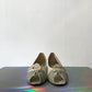 Andrea Pfister 80's white python leather toucan peep-toe shoes size 39