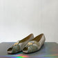 Andrea Pfister 80's white python leather toucan peep-toe shoes size 39